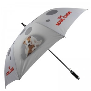 Кученце на кученце куче Алуминиев вал Понг Тъкан Автоматично отворен голф чадър