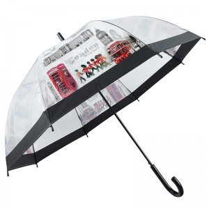 POE дъжд прозрачен потребителски печат прав чадър