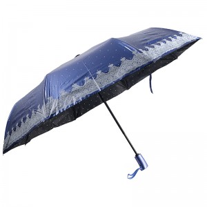 Специален материал син цвят UV покритие 3 пъти Автоматично отваряне и автоматично затваряне на чадъра