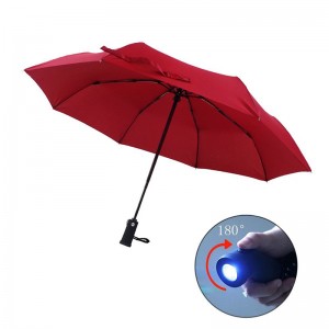 Дръжка за фенерче Чадър 3 пъти автоматично отваряне и функция за автоматично затваряне чадър за дъжд