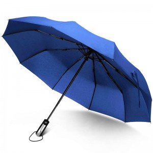 10 ребра 3-кратно автоматично отворено и автоматично затваряне на дъждовен чадър с персонализиран печат