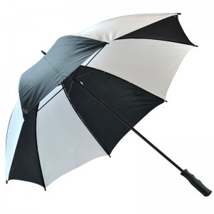 Маркетинг ръчен отворен чадър с рамка от фибростъкло, ветроустойчив голям чадър за голф