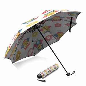 Новост стандартен размер на чадър по поръчка печат pongee плат ръчно отворен 3 сгъваем чадър